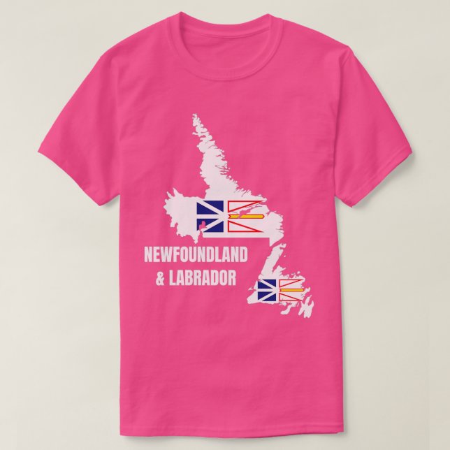 Camiseta Mapa de bandera de Terranova y Labrador NL Canadá  (Diseño del anverso)