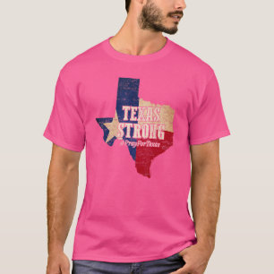 Camiseta Mapa de bandera de Texas fuerte reza por Texas