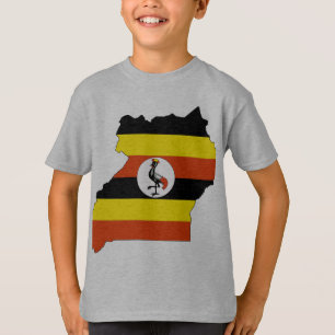 Camiseta Mapa de bandera de Uganda