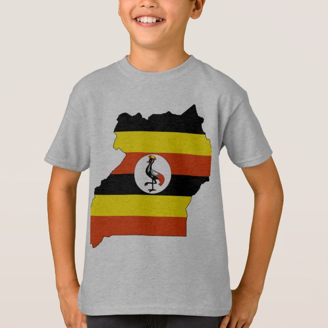Camiseta Mapa de bandera de Uganda (Anverso)