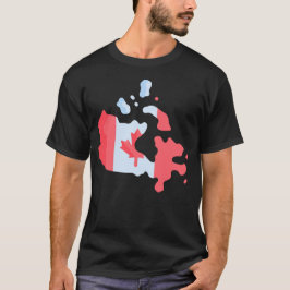 Camiseta Mapa de bandera del Día de Canadá