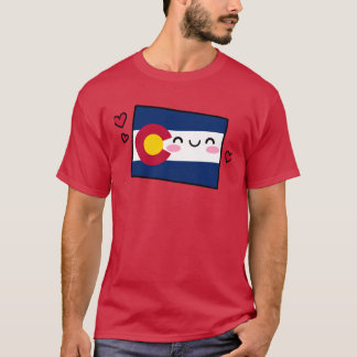 Camiseta Mapa de bandera del estado de Colorado sonríe con