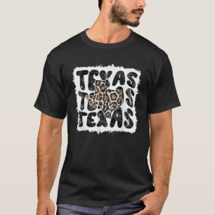 Camiseta Mapa de bandera del orgullo de Texas Leopard Retro