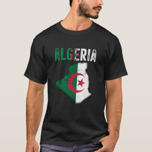Camiseta Mapa de bandera del país argelino Argelia