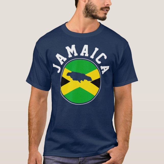 Camiseta Mapa de bandera jamaiquina (Anverso)