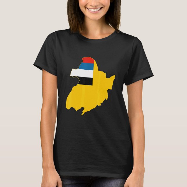 Camiseta Mapa De Bandera Nacional De Manchukuo (Anverso)