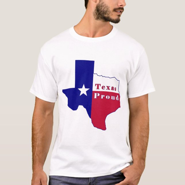 Camiseta Mapa de Bandera Orgullosa de Texas (Anverso)