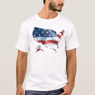 Camiseta Mapa de Bandera Patriótica Americana