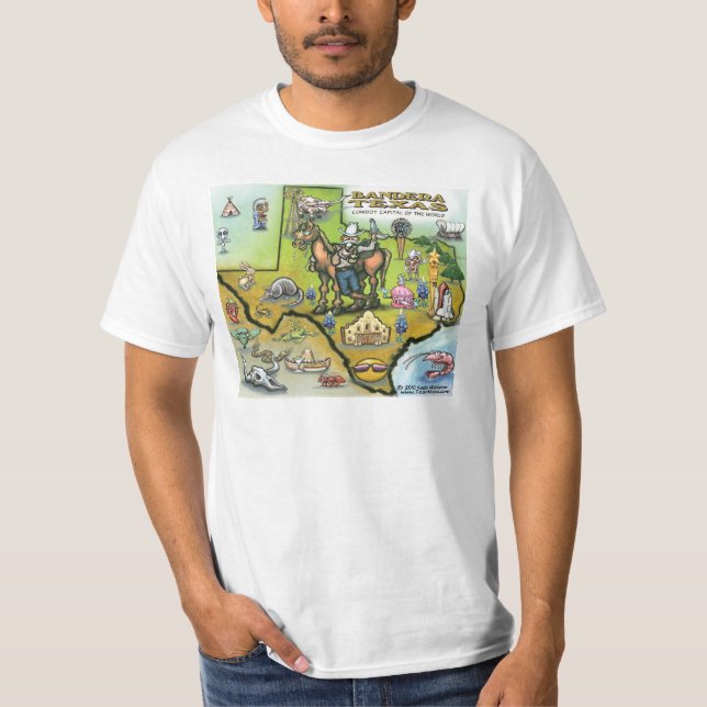 Camiseta Mapa de Bandera TEXAS (Anverso)