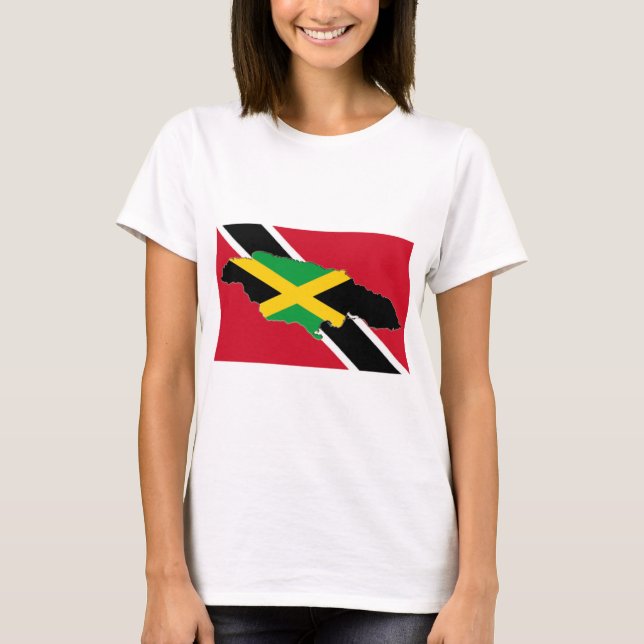 CAMISETA MAPA DE BANDERA TRINI JAMAICA (Anverso)