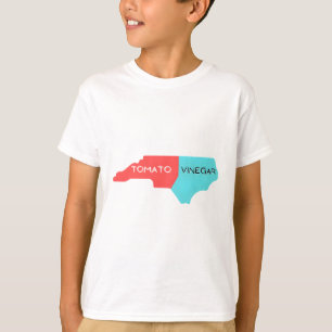 Camiseta Mapa de barbacoa de la barbacoa de Carolina del No