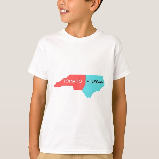Camiseta Mapa de barbacoa de la barbacoa de Carolina del No (Anverso)