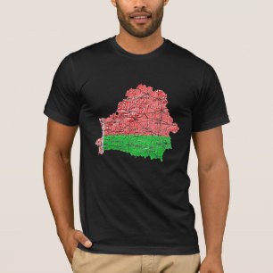 Camiseta Mapa de Belarús Colores de la Bandera