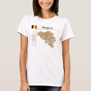 Camiseta Mapa de Bélgica + Bandera + Título