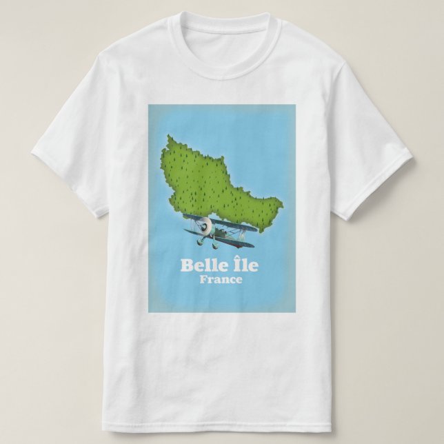 Camiseta Mapa de Belle Île Francia (Diseño del anverso)