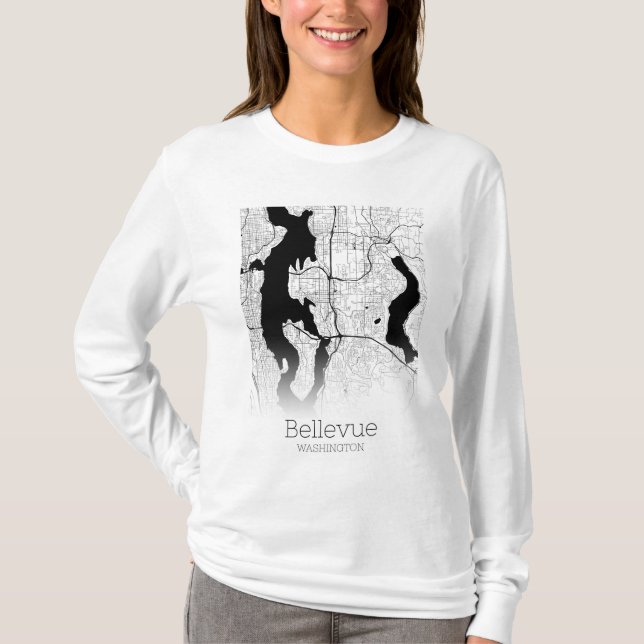 Camiseta Mapa de Bellevue (Anverso)