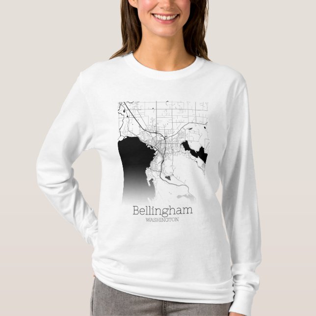 Camiseta Mapa de Bellingham City (Anverso)