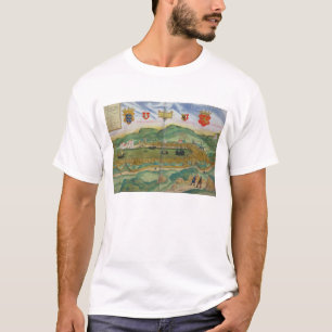 Camiseta Mapa de Bergen, de "Civitates Orbis Terrarum"