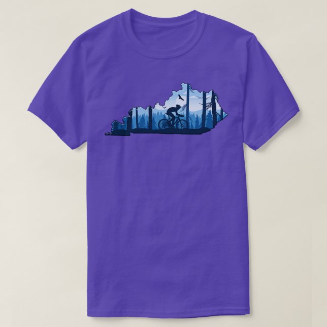 Camiseta Mapa de Bicicletas Kentucky State MapMountain Biki (Diseño del anverso)