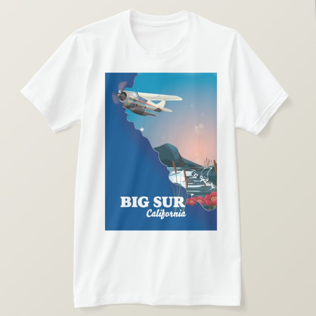 Camiseta Mapa de Big Sur California (Anverso del diseño)
