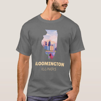 Camiseta Mapa de Bloomington Illinois