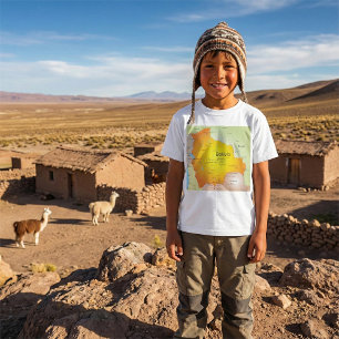 Camiseta Mapa de Bolivia con ciudades y fronteras