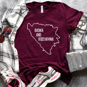 Camiseta Mapa de Bosnia y Herzegovina Tee Shirt Country Lin