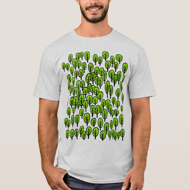 Camiseta Mapa de bosques - Árboles verdes (Anverso)