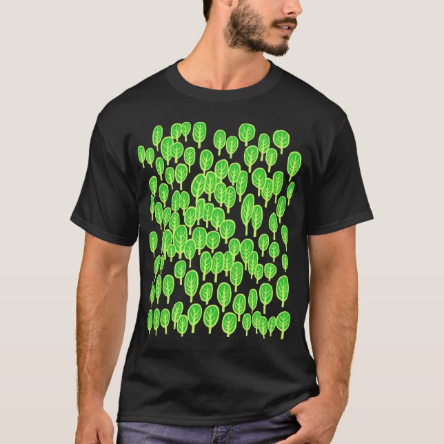 Camiseta Mapa de bosques - Sombras de verde (Anverso)