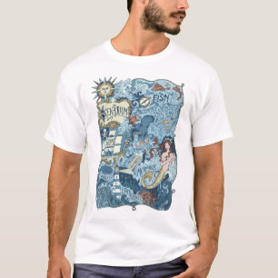 Camiseta Mapa de brújula de navegación náutica vintage