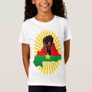 Camiseta Mapa de Burkina, bandera y puño de la revolución