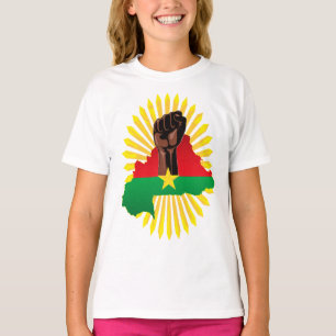 Camiseta Mapa de Burkina, bandera y puño de la revolución