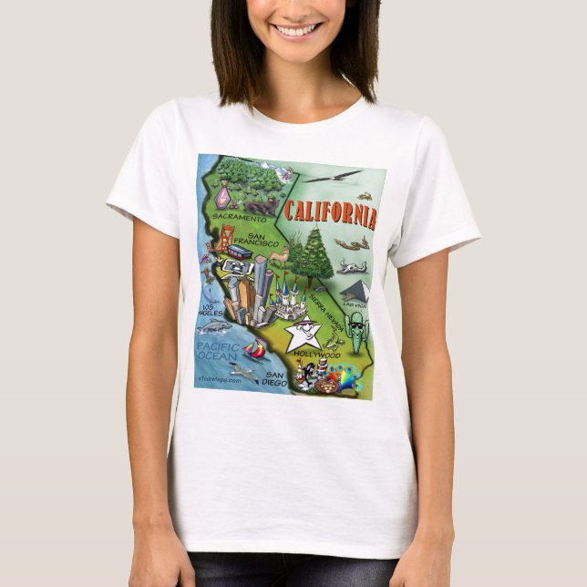 Camiseta Mapa de California (Anverso)