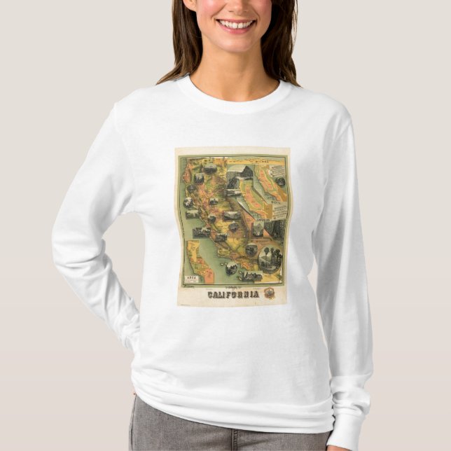 Camiseta Mapa de California (Anverso)
