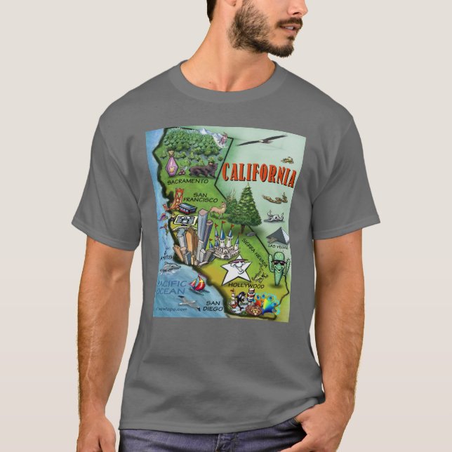 Camiseta Mapa de California (Anverso)
