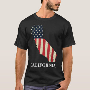 Camiseta Mapa De California Bandera Estatal Estadounidense