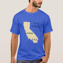 Camiseta - Mapa de California con nombre de ciudad
