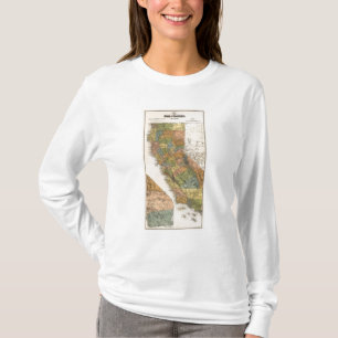 Camiseta Mapa de California que muestra los municipios y