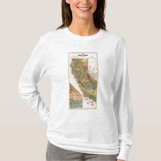 Camiseta Mapa de California que muestra los municipios y