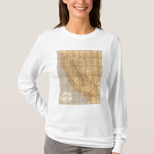 Camiseta Mapa de California y de Nevada (Anverso)