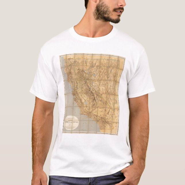Camiseta Mapa de California y de Nevada (Anverso)