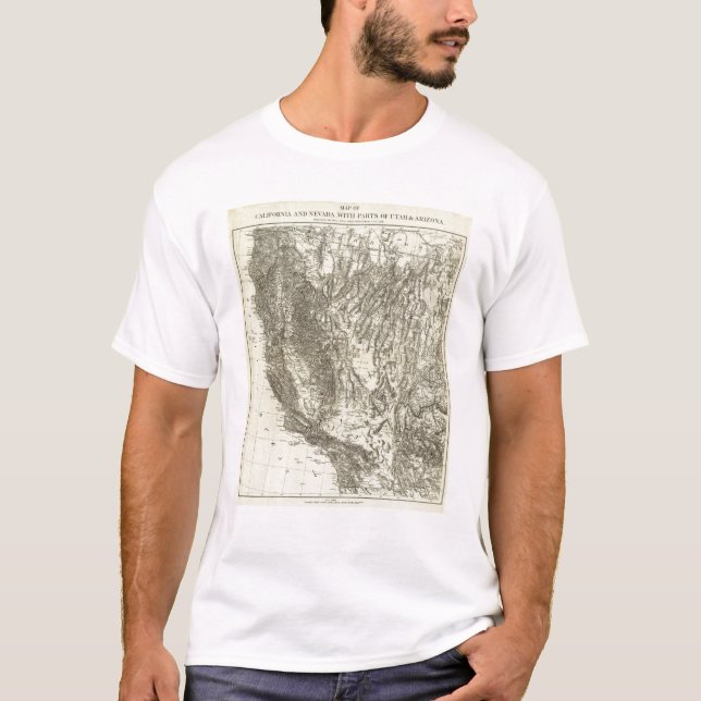 Camiseta Mapa de California y de Nevada (Anverso)