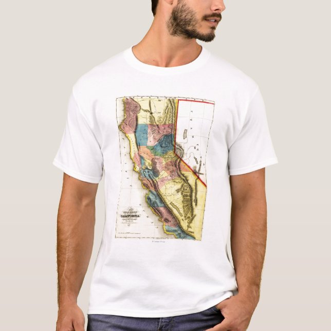Camiseta Mapa de CaliforniaPanoramic (Anverso)