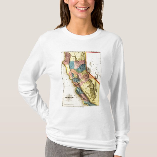 Camiseta Mapa de CaliforniaPanoramic (Anverso)