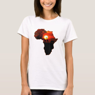 Camiseta Mapa De Camisas De África Tee Sol Sudafricano