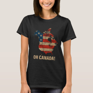 Camiseta Mapa De Camisas De Canadá De Estados Unidos Gracio
