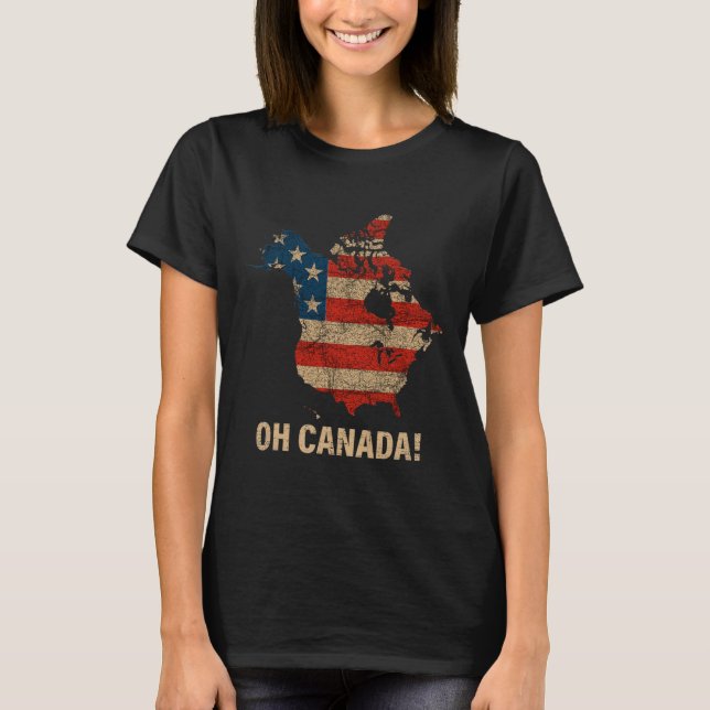 Camiseta Mapa De Camisas De Canadá De Estados Unidos Gracio (Anverso)