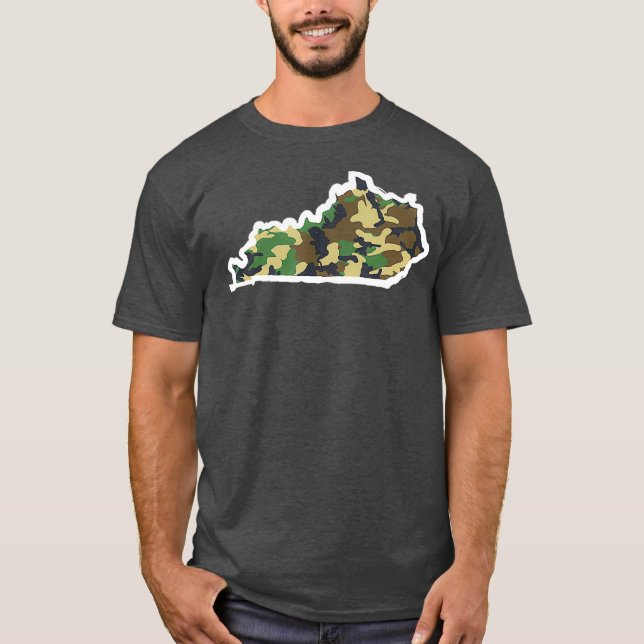 Camiseta Mapa de Camo de Caza en Casa de Kentucky (Anverso)