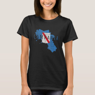 Camiseta Mapa de Campania Palabra Arte Campania Italia Souv