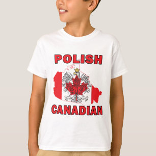 Camiseta Mapa de Canadá con bandera polaca